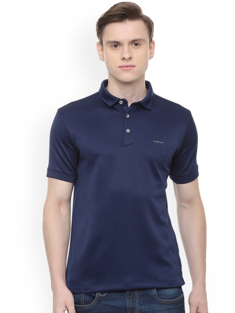 

Van Heusen Men Navy Blue Solid Polo Collar T-shirt