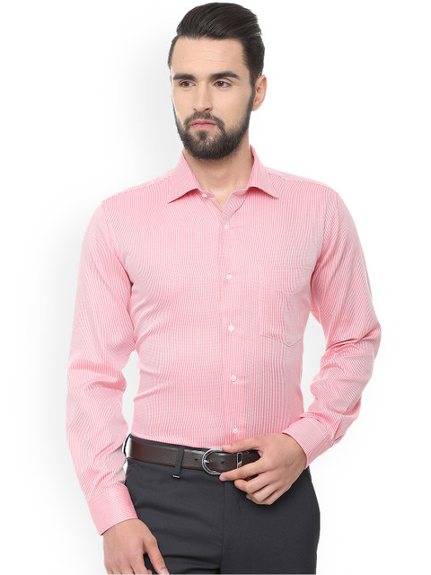 

Van Heusen Men Pink Regular Fit Self Design Formal Shirt