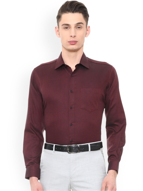 

Van Heusen Men Maroon Regular Fit Self Design Formal Shirt
