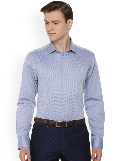 

Van Heusen Men Blue Regular Fit Self Design Formal Shirt