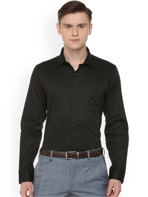 

Van Heusen Men Black Slim Fit Printed Formal Shirt