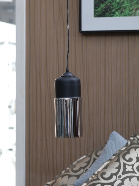 

THE LIGHT STORE Black & Silver-Toned Self Design Hanging Light