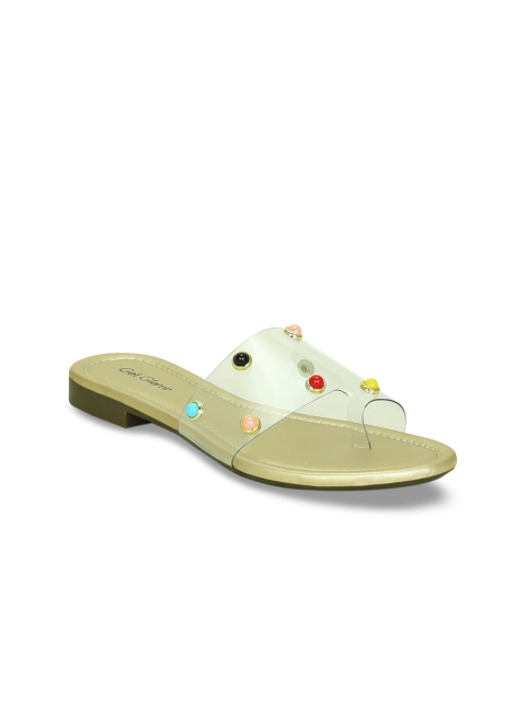 

Get Glamr Women Gold-Toned Woven Design Open Toe Flats