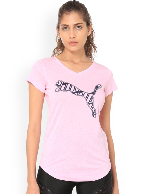 

Puma Women Pink Printed Round Neck T-shirt