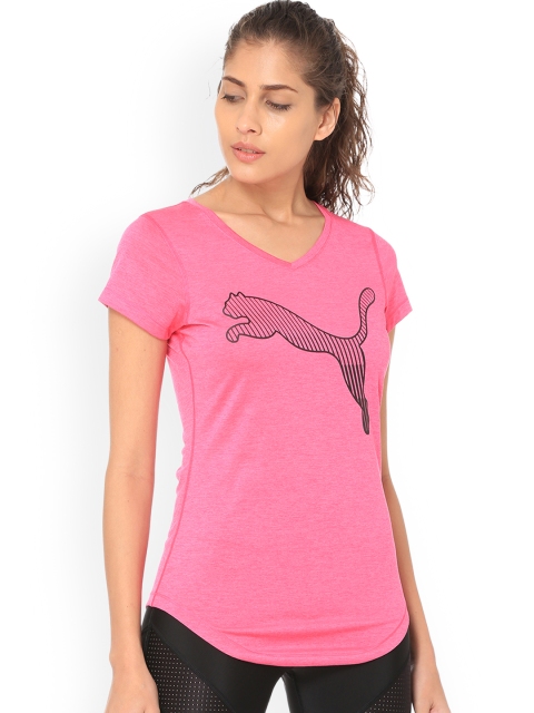 

Puma Women Pink Printed Round Neck T-shirt