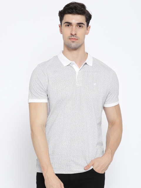 

Blackberrys Men White Printed Polo Collar T-shirt