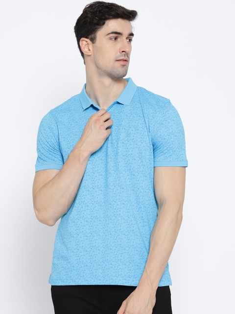 

Blackberrys Men Blue Printed Polo Collar T-shirt