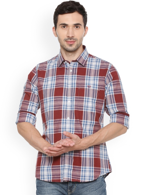 

Van Heusen Sport Men Red & Blue Slim Fit Checked Casual Shirt