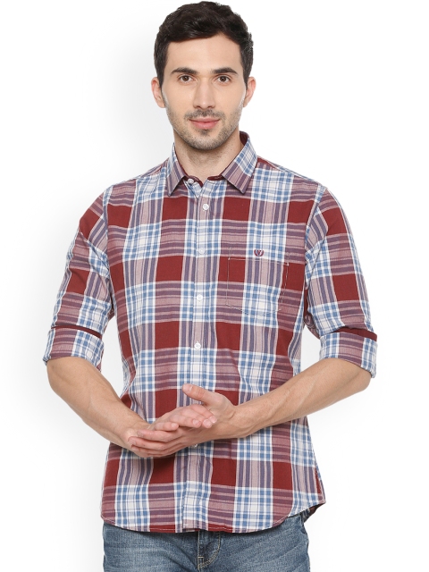 

Van Heusen Sport Men Red & Blue Slim Fit Checked Casual Shirt