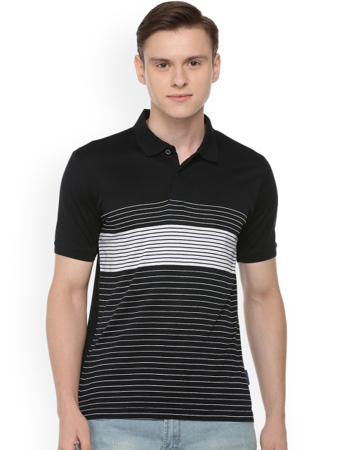 

Van Heusen Sport Men Black Striped Polo Collar T-shirt