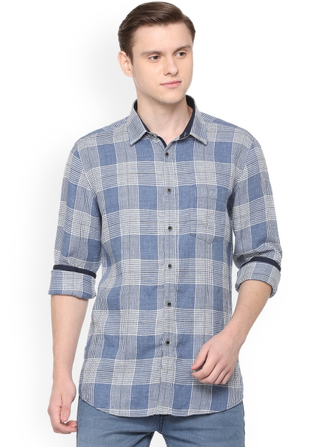 

Van Heusen Sport Men Blue Slim Fit Checked Casual Shirt