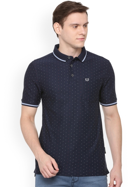 

Van Heusen Sport Men Navy Blue Printed Polo Collar T-shirt