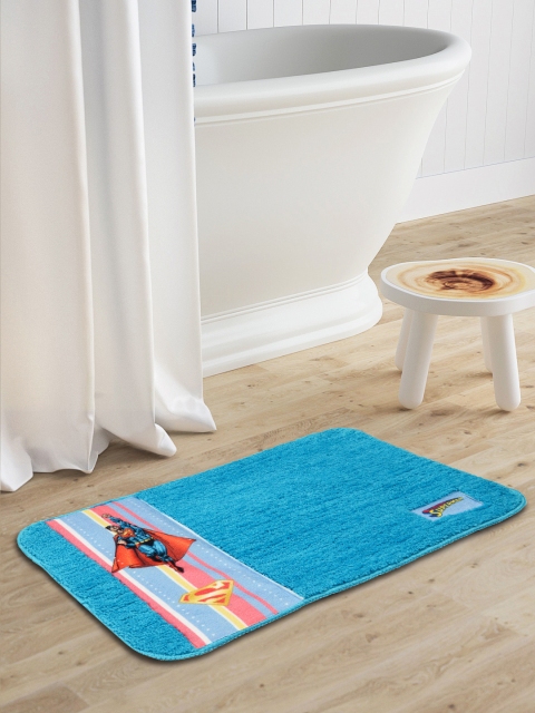 

Saral Home Kids Blue Superman Printed Microfibre Anti Skid Bath Rug