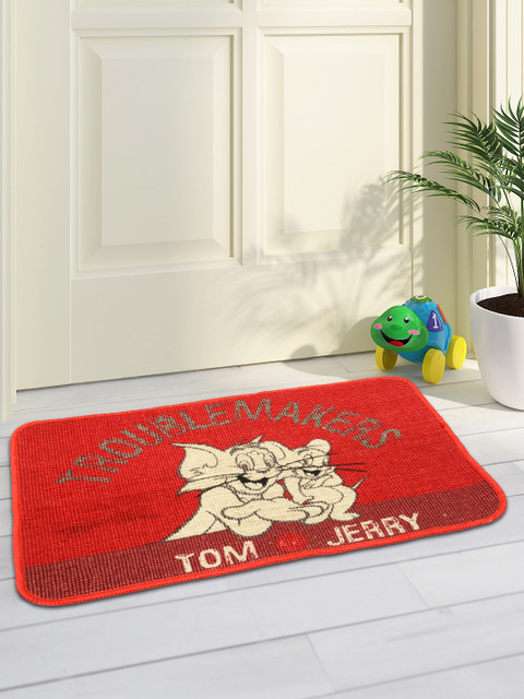 

Saral Home Red Printed Anti-Slip Doormat