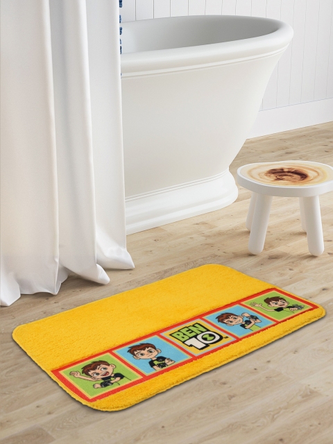 

Saral Home Kids Yellow Ben-10 Printed Microfibre Anti Skid Bath Rug