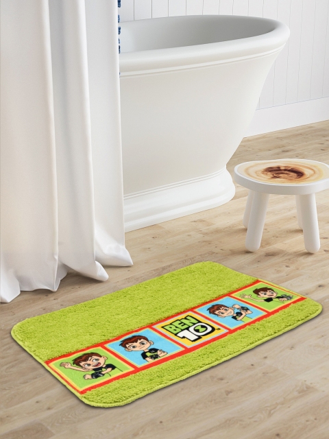 

Saral Home Kids Green Ben-10 Printed Microfibre Anti Skid Bath Rug