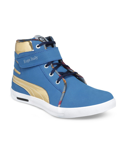 

Eego Italy Men Blue Solid Synthetic Mid-Top Sneakers