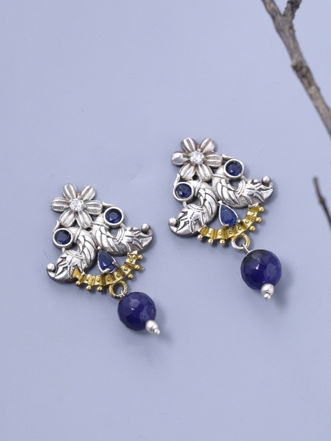 

Voylla Silver-Plated & Gold-Toned Contemporary Oxidised Studs