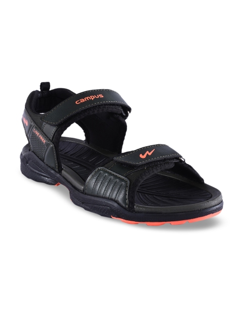 

Campus Men Black Sports Sandals