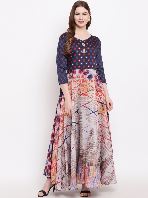 

Kvsfab Women Multicoloured Printed A-Line Kurta, Multi