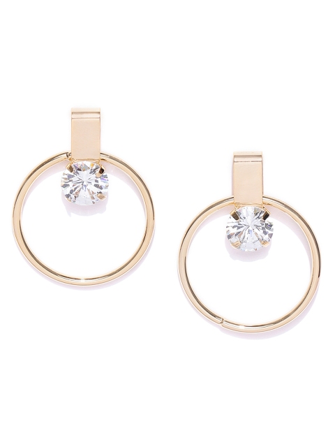 

Carlton London Gold-Plated CZ Studded Circular Drop Earrings