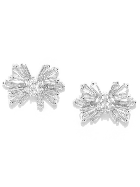 

Carlton London Silver-Toned Rhodium-Plated Contemporary Studs