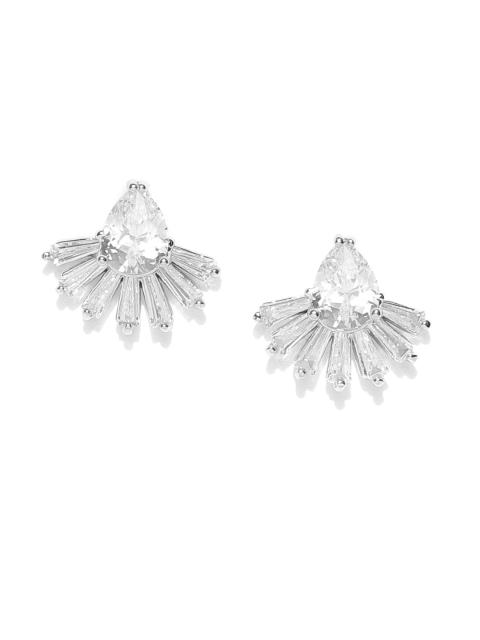 

Carlton London Silver-Toned Rhodium-Plated CZ Studs