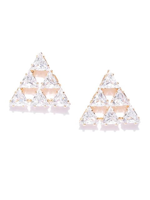 

Carlton London Gold-Plated CZ Triangular Oversized Studs