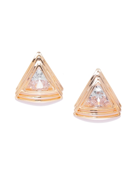 

Carlton London Gold-Plated CZ Studded Triangular Studs