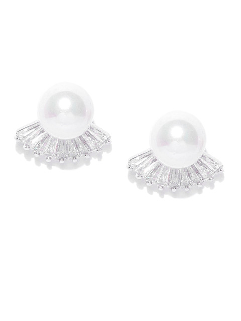 

Carlton London Silver-Toned Rhodium-Plated Contemporary Studs