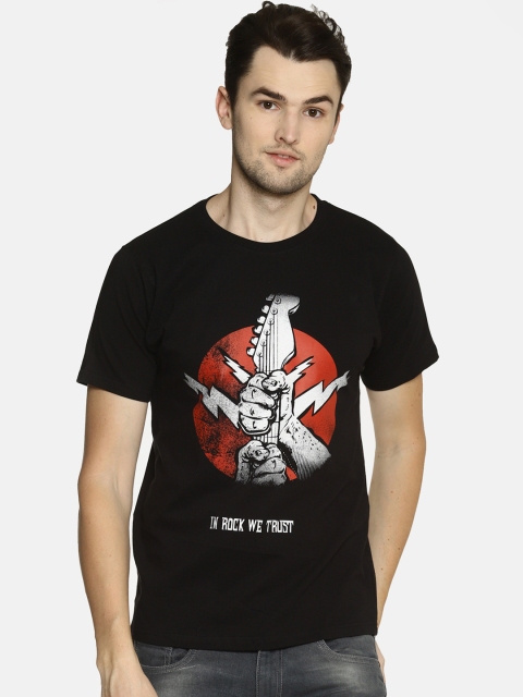 

Tantra Men Black Printed Round Neck T-shirt