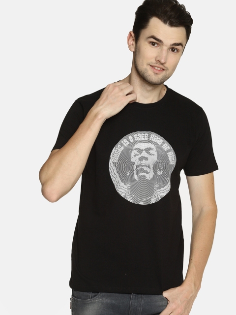

Tantra Men Black Printed Round Neck T-shirt