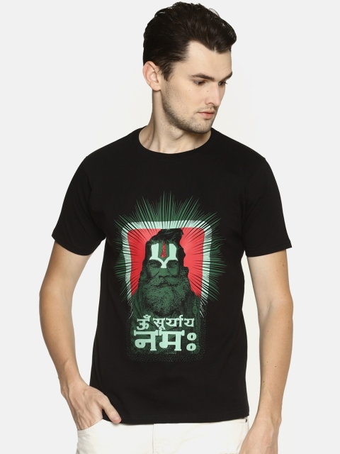 

Tantra Men Black Printed Round Neck T-shirt