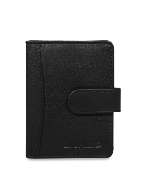 

CALFNERO Unisex Black Solid Leather Card Holder