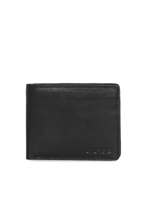 

CALFNERO Men Black Solid Leather Two Fold Wallet