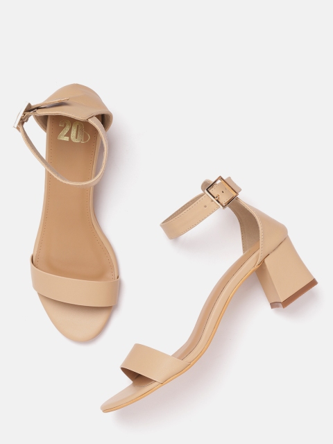 

20Dresses Women Beige Solid Block Heels