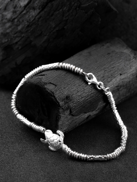 

Carlton London 925 Sterling Silver Turtle-Shaped Bracelet with Silver Plating