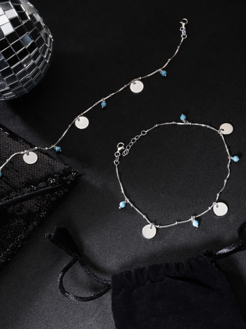 

Carlton London Set of 2 925 Sterling Silver-Plated Anklets