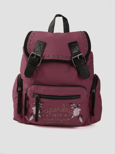 

Superdry Women Maroon Embroidered Backpack