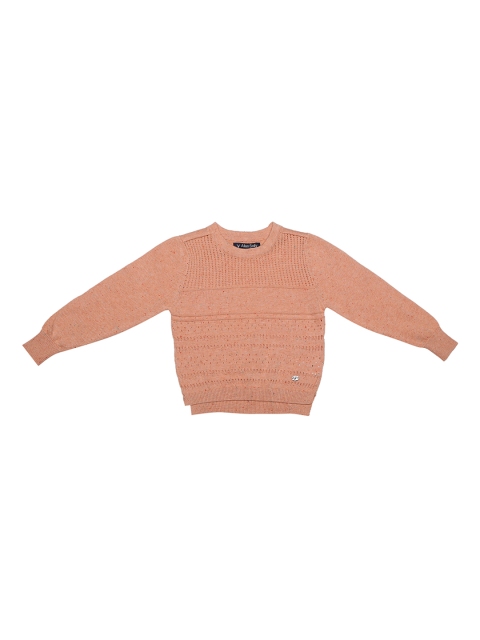 

Allen Solly Junior Girls Peach-Coloured Self Design Sweater