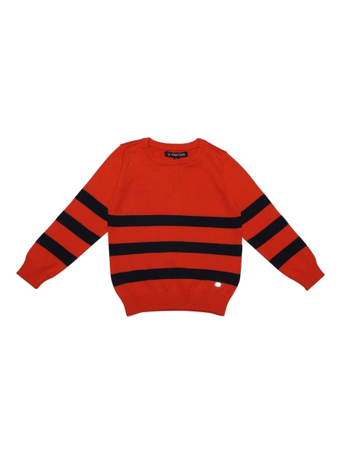 

Allen Solly Junior Boys Orange & Black Striped Sweater