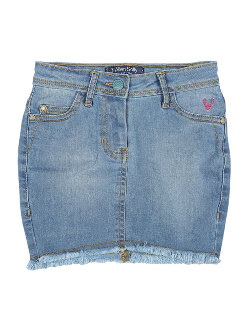 

Allen Solly Junior Girls Blue Solid A-Line Denim Skirt