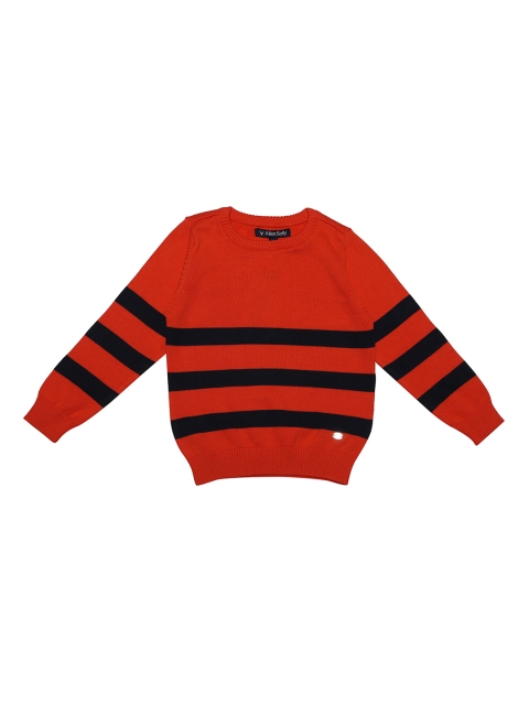 

Allen Solly Junior Boys Orange & Black Striped Sweater