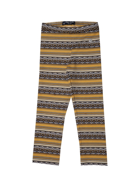 

Allen Solly Junior Girls Yellow & Grey Printed Ankle-Length Leggings