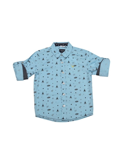 

Allen Solly Junior Boys Blue Regular Fit Printed Casual Shirt