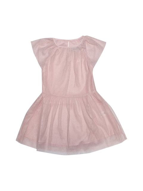 

Allen Solly Junior Girls Pink Self Design Fit and Flare Dress