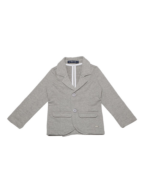 

Allen Solly Junior Boys Grey Solid Regular-Fit Single-Breasted Blazer