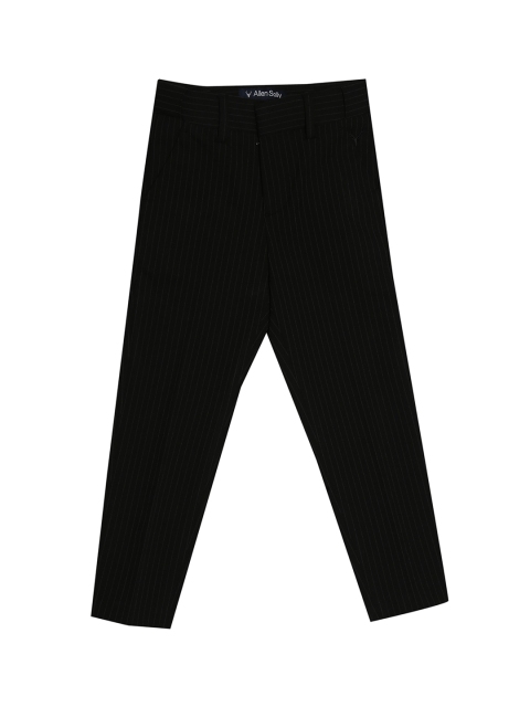 

Allen Solly Junior Boys Black Regular Fit Striped Regular Trousers