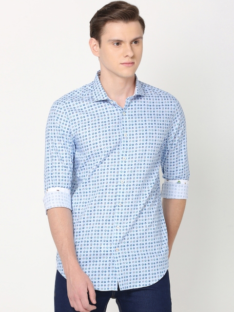 

SIMON CARTER LONDON Men Blue Slim Fit Printed Casual Shirt