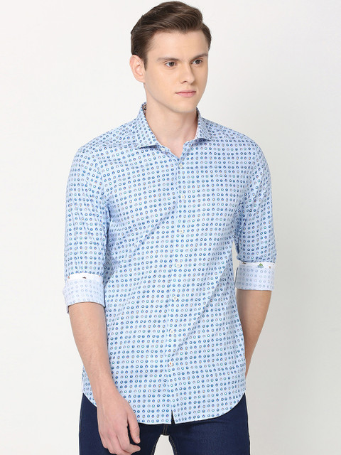 

SIMON CARTER LONDON Men Blue Slim Fit Printed Casual Shirt